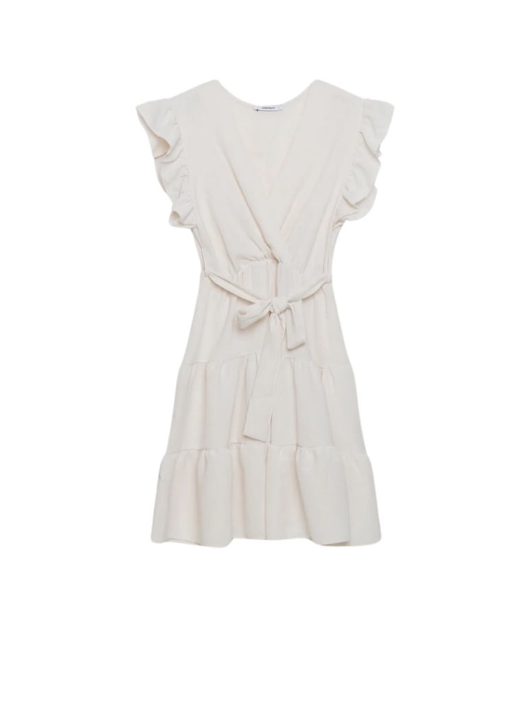 Vestido corto tipo coctel de color blanco ideal para el día.